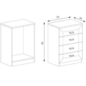Obrazek Komoda Tadeusz T4 4S dąb lefkas