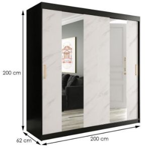 Obrazek  Szafa Marmur Pole 200 Czarny/Marmur Biały 