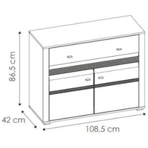 Obrazek Komoda Sevilla typ 34 2D1S sosna norweska/ biały 