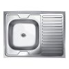 Obrazek Zlewozmywak stalowy jednokomorowy 800/600 N120 lewy plus syfon