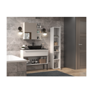 Obrazek Słupek łazienkowy Luiza 2 biały połysk