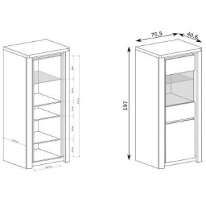 Obrazek Witryna Livinio L4 Ribbeck/biały połysk