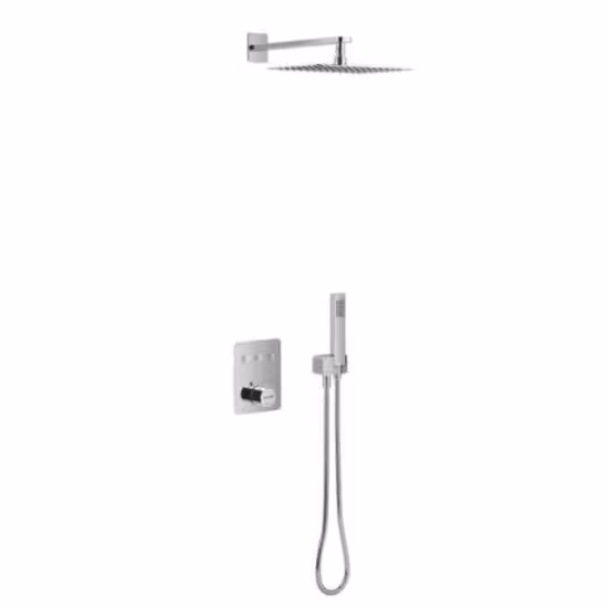 Obrazek Zestaw prysznicowo-wannowy podtynkowy termostatyczny Krotos 3-funkcyjny chrom