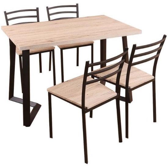 Obrazek Zestaw stół i krzesła Espresso 1+4 Black/San Remo 