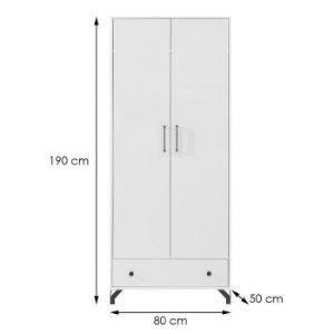 Obrazek Szafa Bergen Be1 Biały Lux/ Biały Połysk