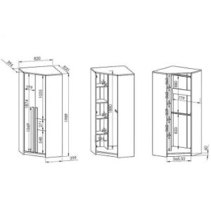 Obrazek Szafa Narożna 01 Drop Buk Fjord/Biały/Szara Platyna