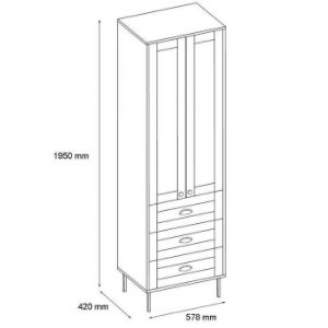 Obrazek Szafa HENRY H 2D3S dąb wotan/czarny