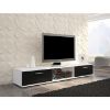 Obrazek Szafka RTV Sella Biały Mat+Czarny Mat