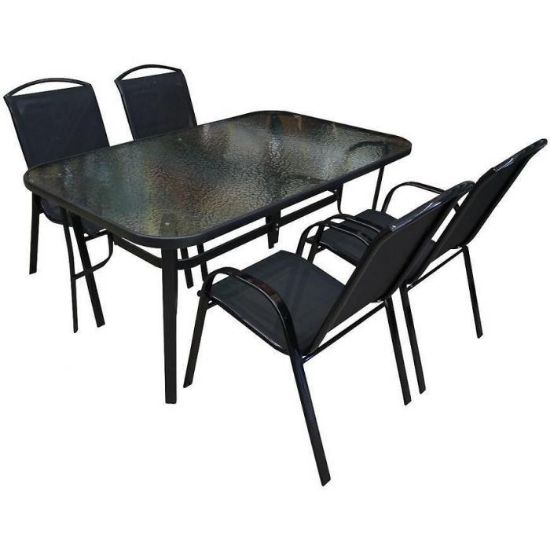 Obrazek Komplet stół szklany + 4 krzesła Himalaya