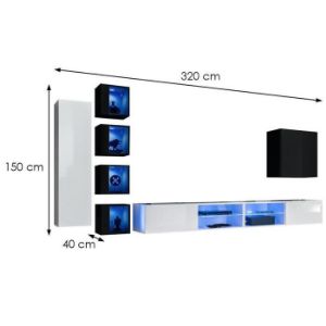 Obrazek Meblościanka Switch Xxvi Biały/Czarny