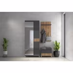 Obrazek Szafa 2d Onyx Lustro V2 Pacific Walnut/Anthracite