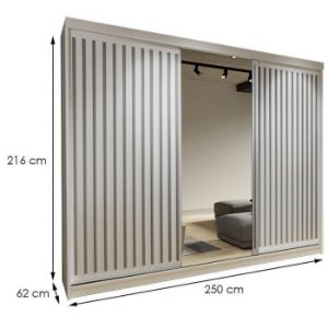 Obrazek Szafa Royal 250 Biała/Lamela Szara