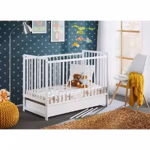 Obrazek Łóżeczko Cypi II Plus Szuflada Białe 