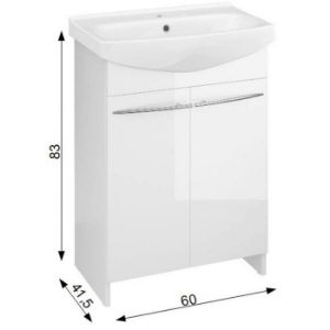 Obrazek Zestaw szafka z umywalką Arsena Cersania 60 biały DSM