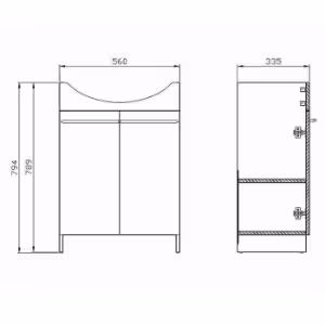 Obrazek Zestaw szafka z umywalką Arsena Cersania 60 biały DSM