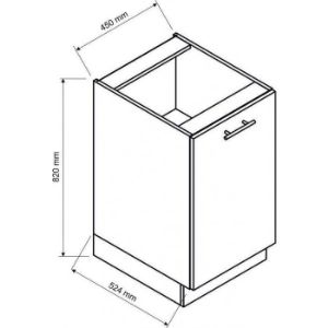 Obrazek Szafka Kuchenna Zoya D45 Pl Dąb Halifax/Biały