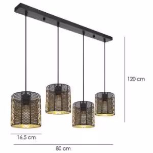 Obrazek Lampa 15450-4H Czarno-złota LS4