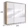 Obrazek Szafa Milena A26 Trzy Lustra 0,4 Craft Złoty/Biały