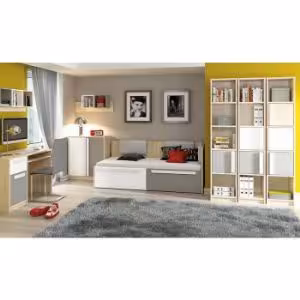 Obrazek Łóżko 17 Drop Buk Fjord/Biały/Szara Platyna