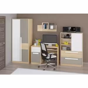 Obrazek Łóżko 17 Drop Buk Fjord/Biały/Szara Platyna