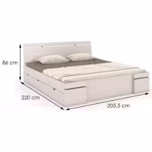 Obrazek Łóżko sosnowe Skandica Sparta maxi+sz 200X200 biały 