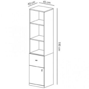 Obrazek Regał Mobi MO-5 1D1S biały/turkus