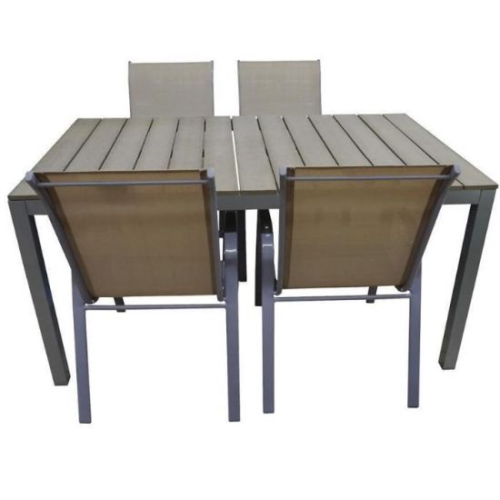 Obrazek Komplet stół Polywood + 4 krzesła taupe