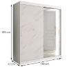 Obrazek Szafa Marmur T2 180 Biały/Marmur Biały