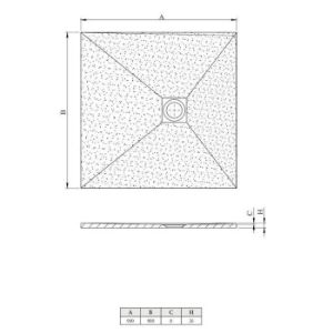 Obrazek Brodzik kwadratowy Opal 90/90/2.6 szar