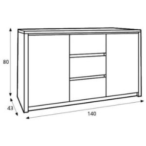 Obrazek Komoda Montana K2DP dąb lefkas ciemny