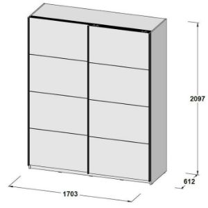 Obrazek Szafa Dreamer 170 Dąb szlachetny/Dąb czarny 