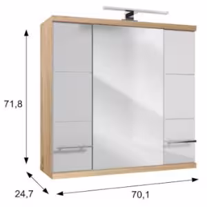 Obrazek Szafka lustrzana Bari E70 3D0S dąb sonoma