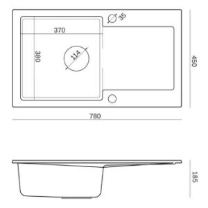Obrazek Zlew Chrystian 111 780x450x185 beżowy 