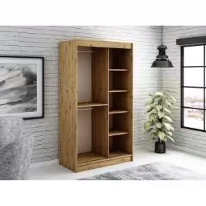 Obrazek Szafa Halifax T2 120 Dąb Artisan/Czarny/Lustro