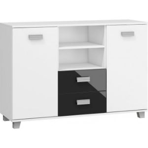 Obrazek Komoda Solo (biały/czarny połysk)