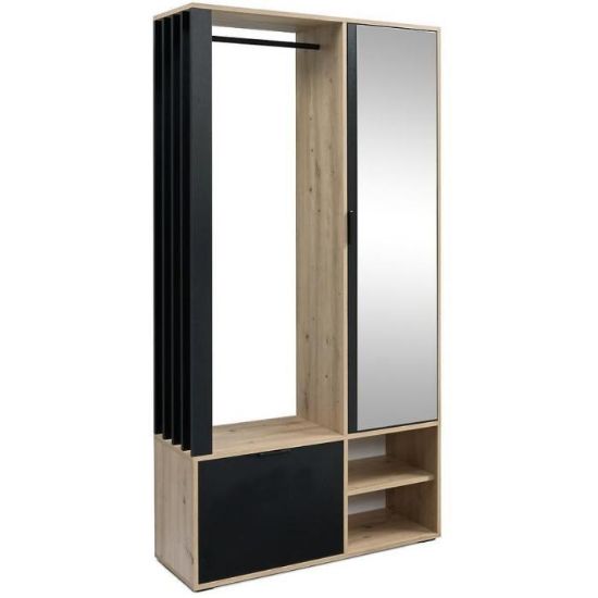 Obrazek Garderoba Milo Dąb Artisan/Czarny