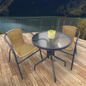 Obrazek Krzesło ogrodowe technorattan bistro ciemny beż