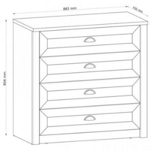 Obrazek Komoda Prowansja K4 sosna andersen/dąb lefkas ciemny