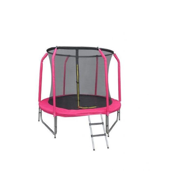 Obrazek Trampolina Comfort z drabinką 244cm różowa 