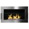 Obrazek Biokominek 650x400 inox srebrny z szybą