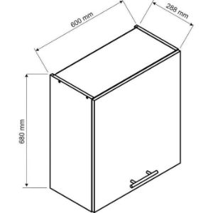 Obrazek Szafka Kuchenna Zoya W60/68 Slim Pl Z Okapem Czarnym