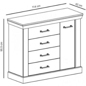 Obrazek Komoda Antica A-21D4S kraft złoty