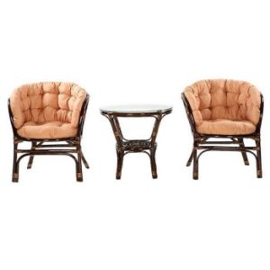 Obrazek Komplet rattanowy Bahama ciemny brąz/cappucino