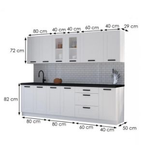 Obrazek Kuchnia Luna biały mat/biały 260 bez blatu