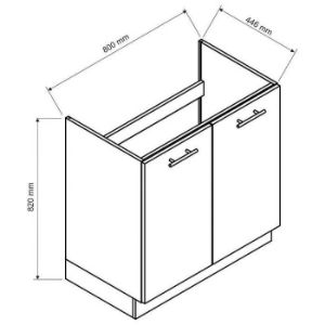 Obrazek Szafka Kuchenna Natalia D80ZL Szary Mat