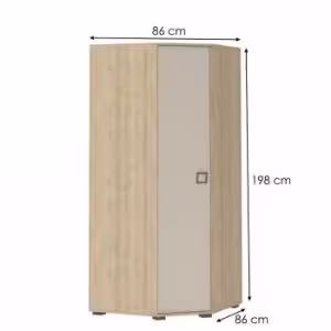 Obrazek Szafa narożna 3D3S Kiki GUG-BK/KI-01 beech/sand