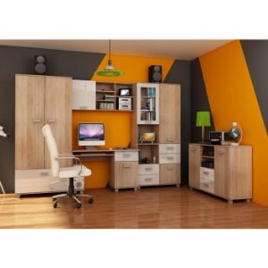 Obrazek Regał Solo (sonoma jasna/biały połysk)