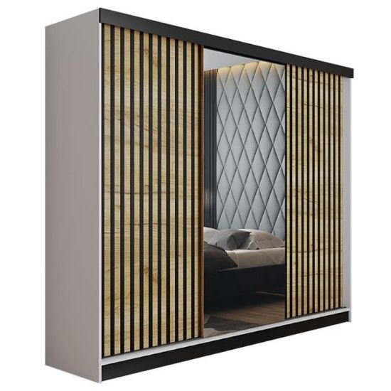 Obrazek Szafa Malani 200 L biała/ front craft złoty