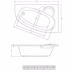 Obrazek Wanna Madura 160/105 prawa