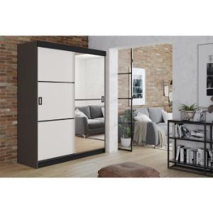 Obrazek Szafa Retro 138 2L grafit / front biały